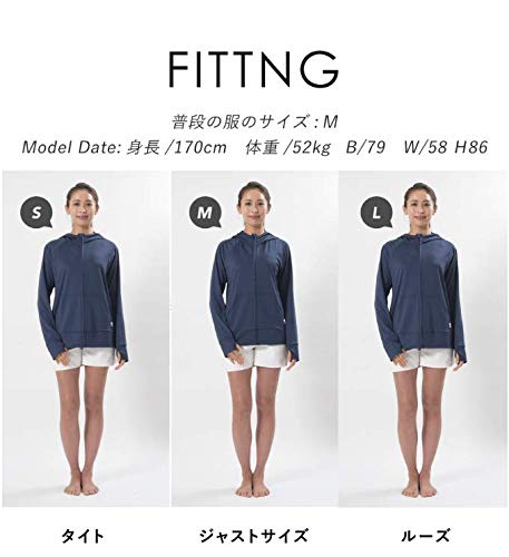 Heleiwaho Women's Rash Guard, Hoodie, Long Sleeve, Amphibious, Sweat-Wicking, Quick-Drying, UV Protection, UPF 50+, Size M, Black