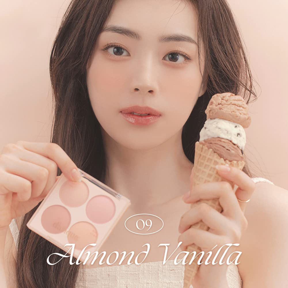 Official Daisyk Blending Mood Cheek Blending Mood Cool Palette Almond Cheek/Blusher Palette/4-Color Blusher/For Yellow/Cool Tones/Warm & Tones/Cheek