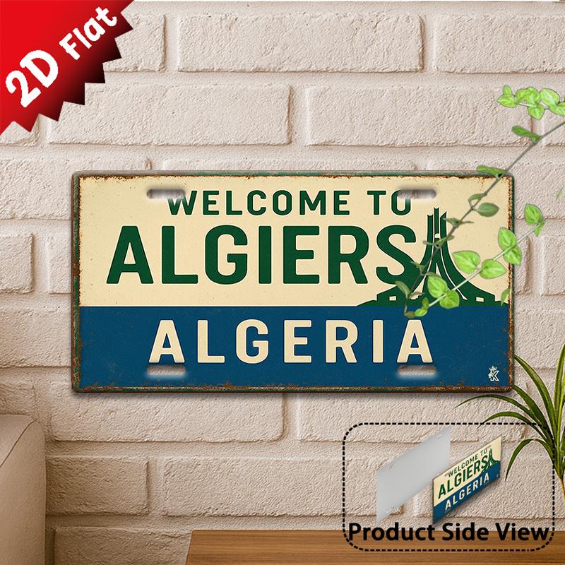 pc Algiers Aluminum Sign Outdoor Plaque Wall Decoration Vintage Aluminum Sign Mediterranean City