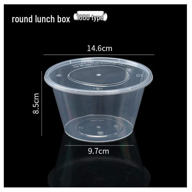 Zebian Round Disposable Food Containers with Lids
