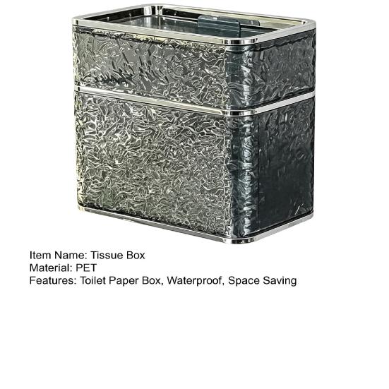 Tissue Box Wall-mounted Sealed Design Dispenser Waterproof Dustproof Paper Towel Holder Transparent Strong Adhesive Container for Bathroom