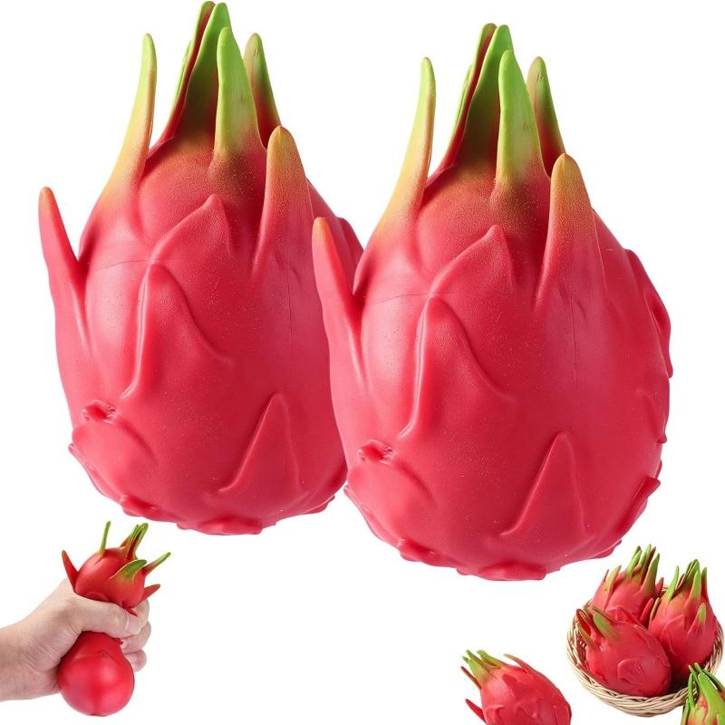Bai Fen Bai Toys Jumbo Dragon Fruit Squishy Stress Relief Toy, Realistic Slow Rising Fruit Squeeze Sensory Toy For Home Office Adults