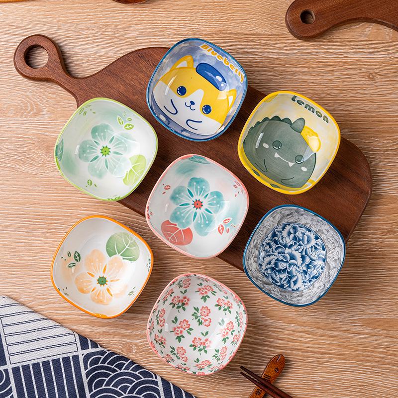 3-Piece Ceramic Dipping Dish Set: Seasoning, Soy Sauce, Snack & Hot Pot Bowls.