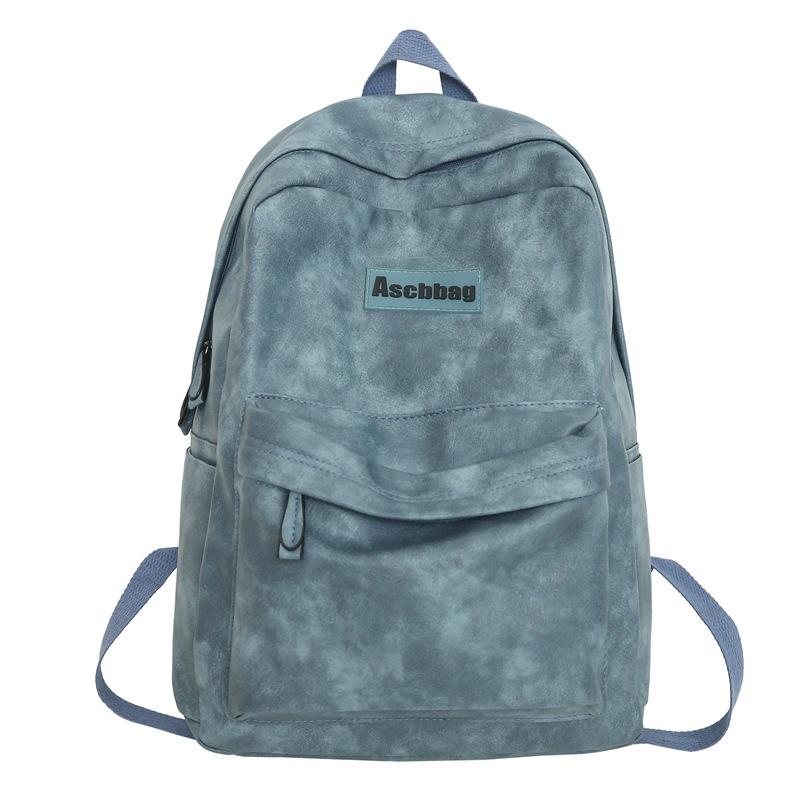 

Шкіряний шкільний ранець Жіночий молодший школяр Старшокласник Однотонний рюкзак Жіночий рюкзак синій