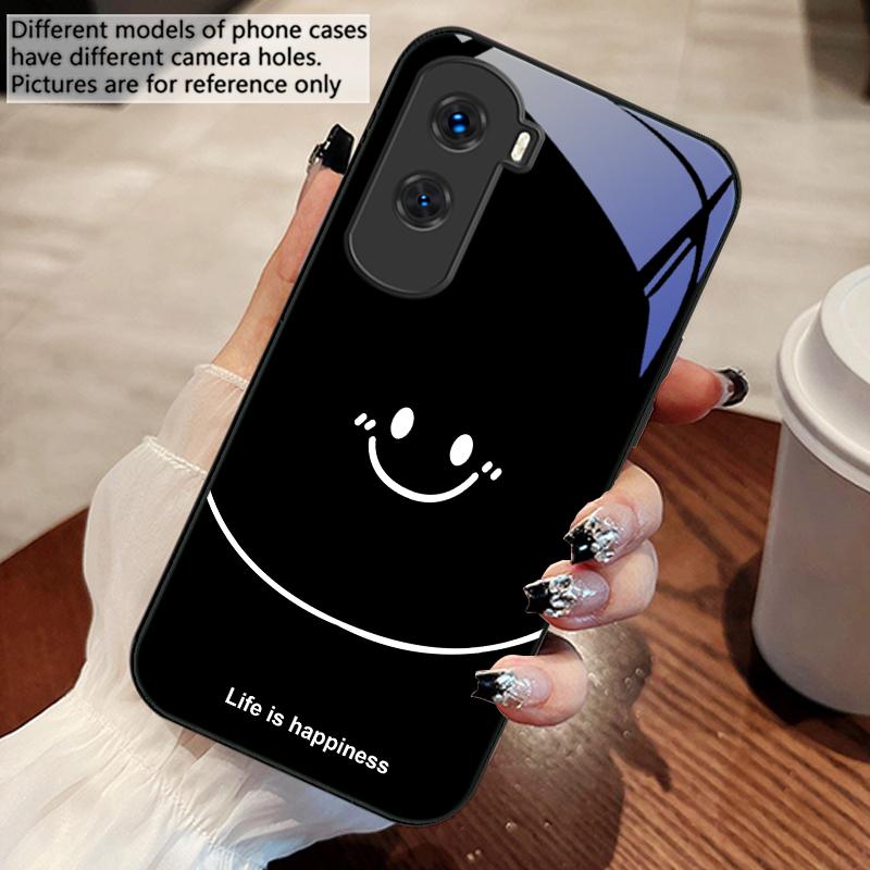 Life is about being happy For Honor 30 50 50SE 70 Pro 90 200 200Pro Magic 4 5 7 Lite X9c Smart X50i Plus X9 X30 Glass Phone Case