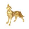 Kawaii Nordic Wolf Desktop Figurine Cartoon Car Ornament Geometry Animal Sculpture  Living Room