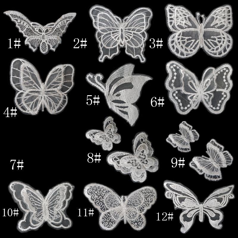 Lace Embroidery Small Butterfly Organza Embroidery Multi-Color Three-Dimensional Decal Floating Wing Butterfly