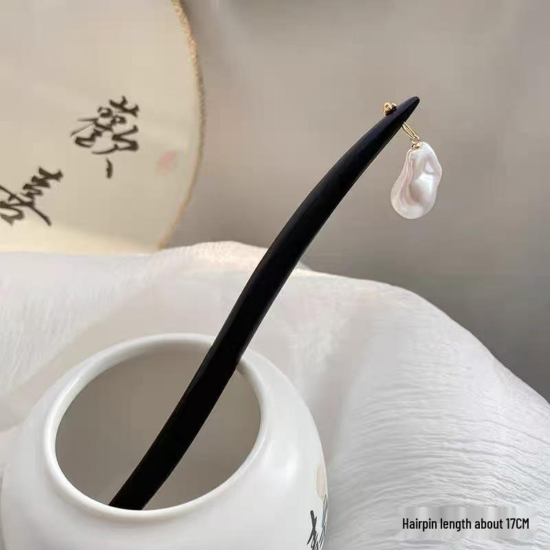 

Lotus Ebony Hairpin: Elegant Chinese-Style Women s Updo Accessory