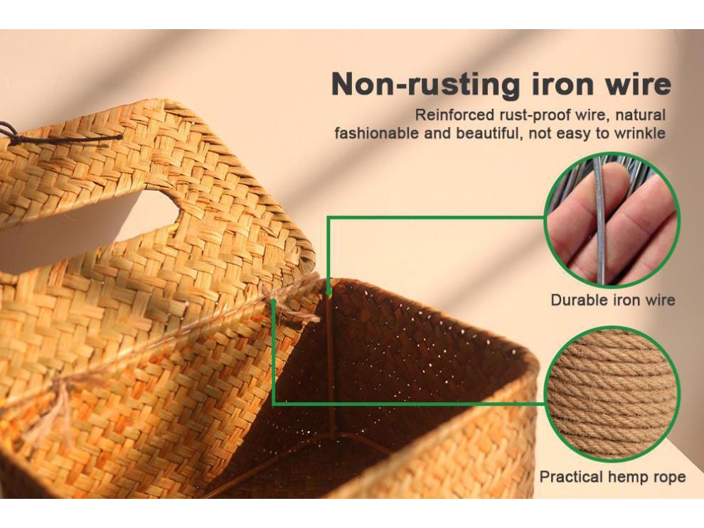 Retro Rattan Woven Tissue and Remote Holder