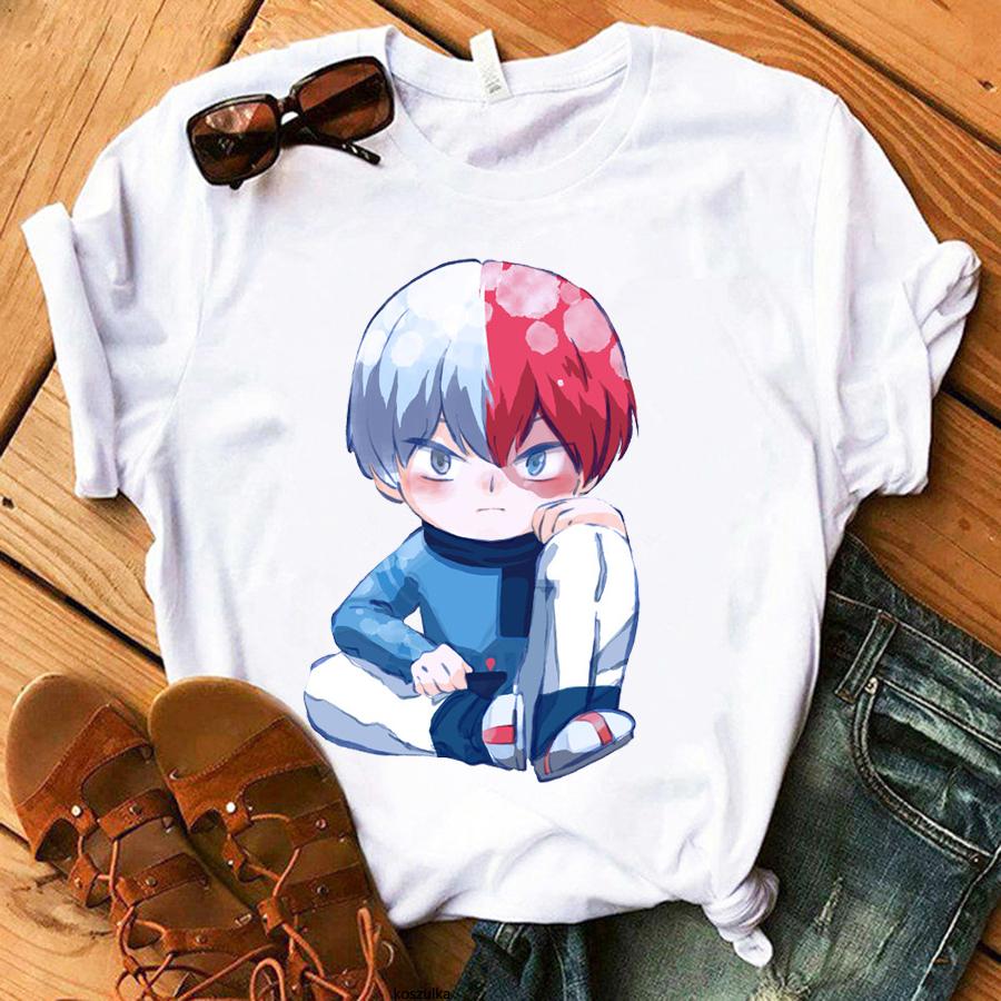 2026 New Funny Anime My Hero Academia Goth Print Unisex Soft Tshirt Basics Ocollar White Shirt Short Sleeve Tshirts Drop Ship