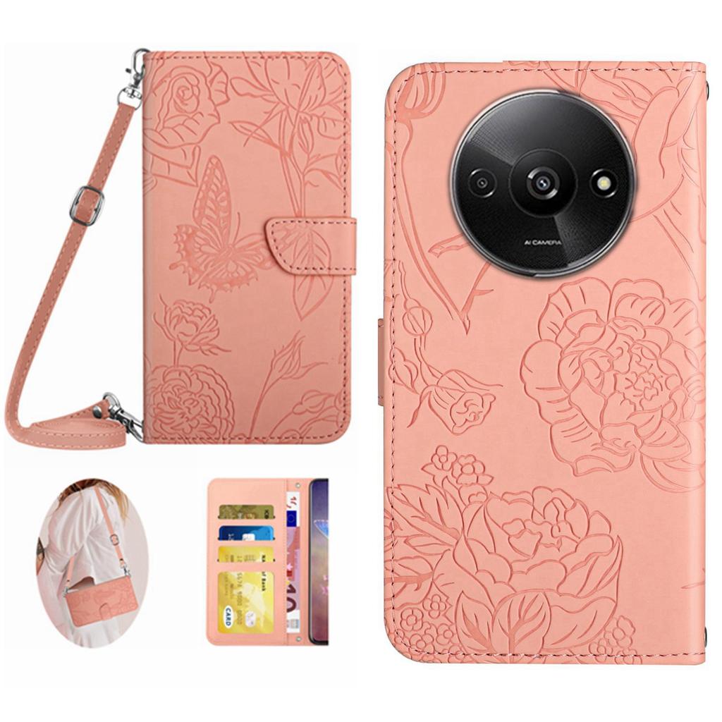 HT03 For Xiaomi Redmi A3/Poco C61 4G Shockproof Case Imprinted Leather Phone Cover