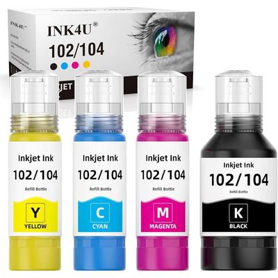 Ink 104 102 - INK4U - Compatible Epson Ecotank - 4 Colors - 130ml - 9000 Pages