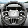 Hand-stitched Black Leather Car Steering Wheel Cover for Volvo Polestar5 -2025 Polestar 3 2024 Car Interior Accessories