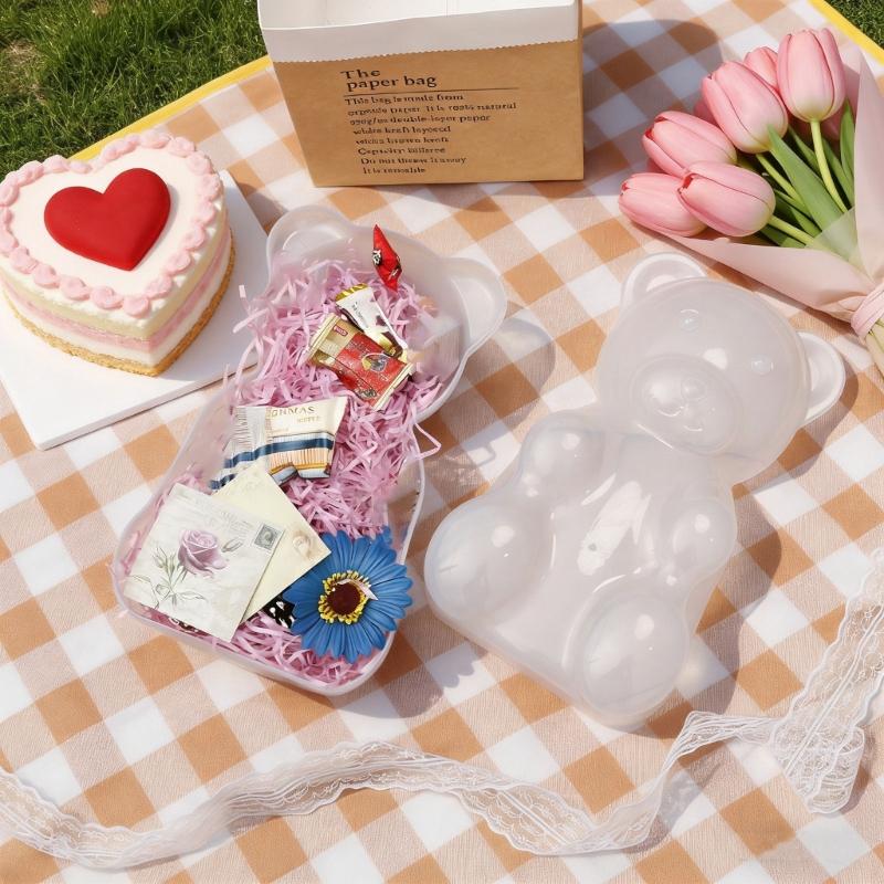 Bear Shape Candy Storage Container Craft Of ABS Plastic With Tight Seal Lid For Kitchen Organization