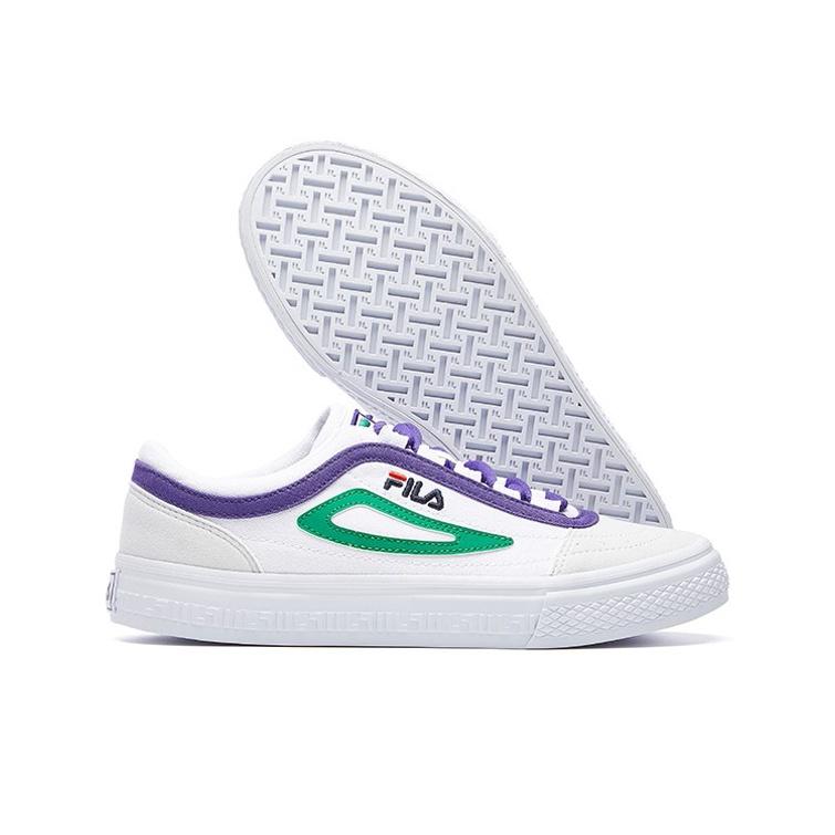 FILA Lightweight Low-Top Skate Shoes Women sneaker White Green Purple F12W034423FWG