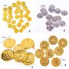 50pcs/pack New Skull Pirate Gold Coins Game Coin Prop Happy Halloween Event Party Decorations Favors Treasure Coins Fake Plastic