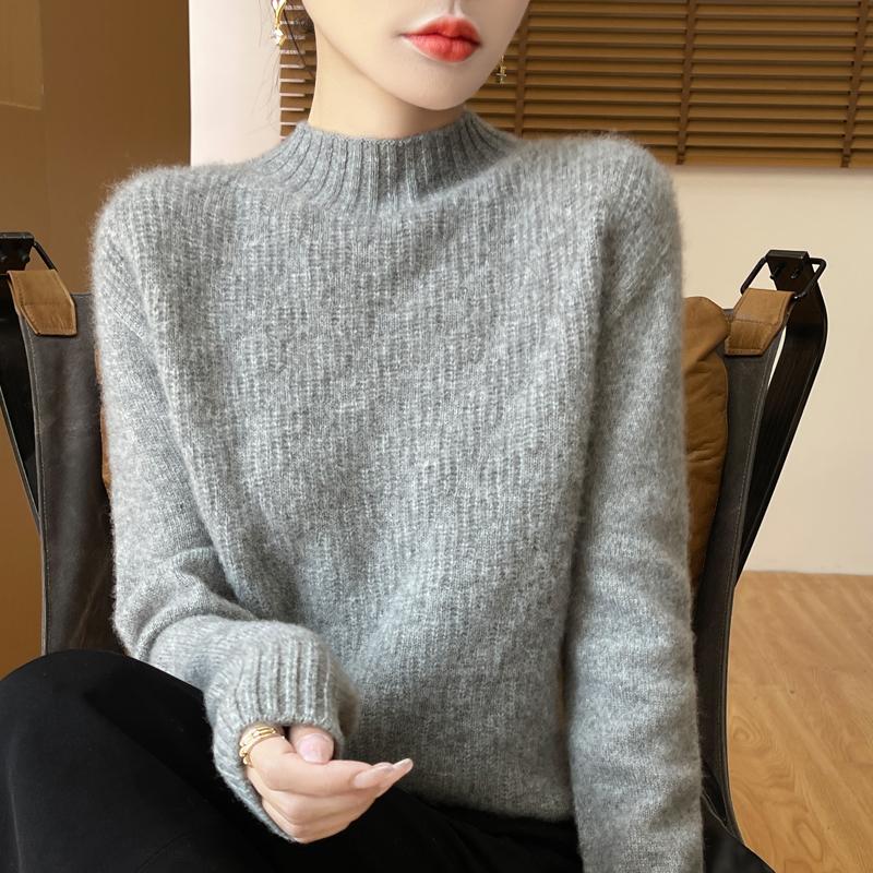 Women's cashmere sweater Qinghe cashmere 30% cashmere 70% wool autumn and winter pullover warm and fashionable