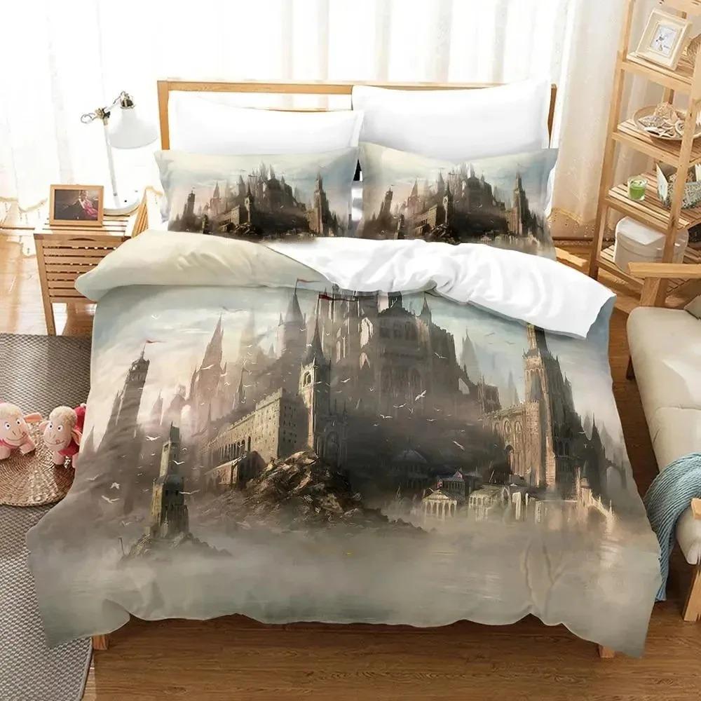 Science Fiction Enchanted Castle Bedding Set Boys Girls Twin Queen Size Duvet Cover Pillowcase Bed Boys Adult Home Textileextile
