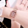 Women's Rhinestone Bracelet Watch Alloy Quartz Wristwatch with Densely Set Crystals, Scratch-resistant Mineral
