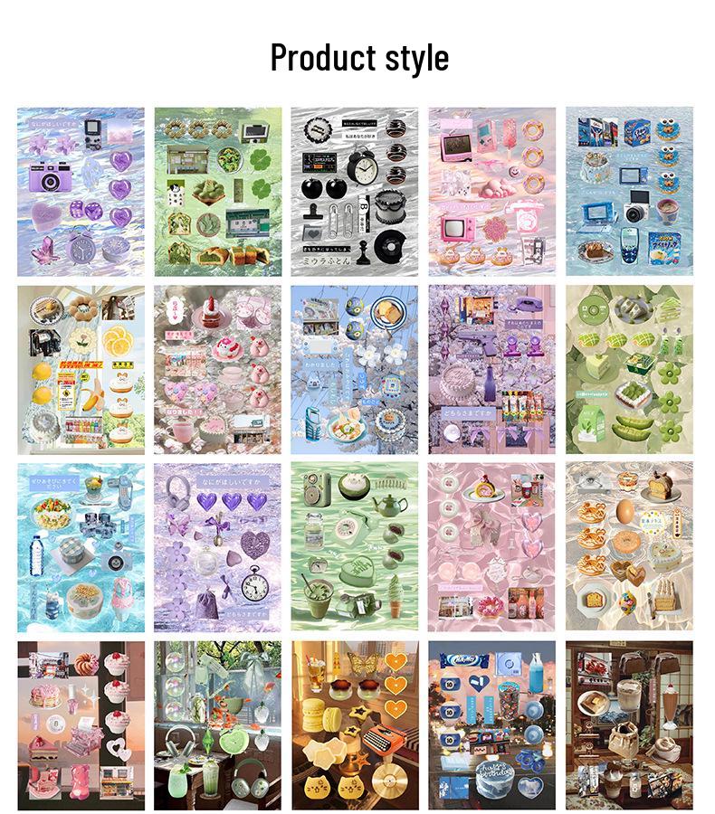 Falling Dream II: Japanese Retro Die-cut Sticker Book for Journals & DIY Collage
