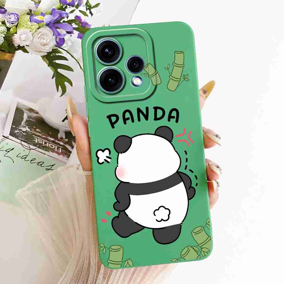For Oppo Reno15 5G Case CPH2825 ilicone Back Cover For Oppo Reno 15C Reno15c 5G Cute Panda Cartoon Phone Cases Shockproof