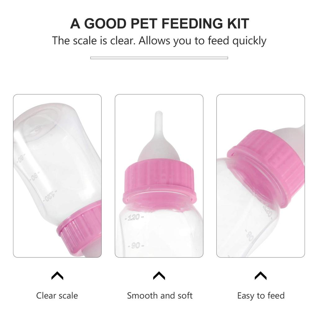 LEDMOMO Cat Feeding Kitten Milk for Puppies and Nutrition and with Feeding Dog Liquid Pet Milk Bottle Bottle, 120ml, Leak-Proof, Bottle, Kittens,