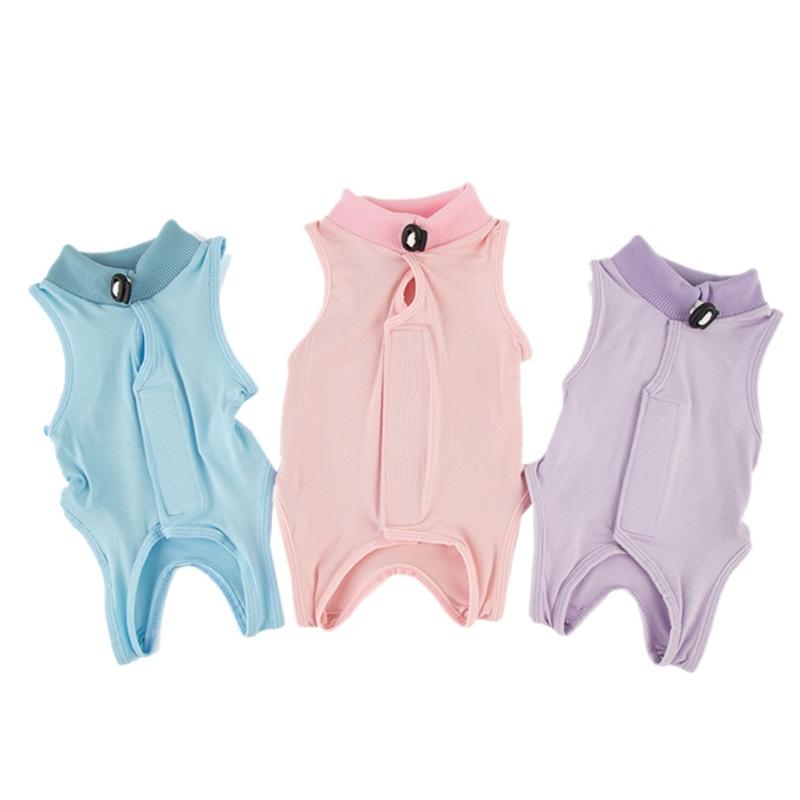 Pet Recovery Suit for Cats After Surgeries Protects Abdominal Area from Licking Features Tailored Opening for Male Cats