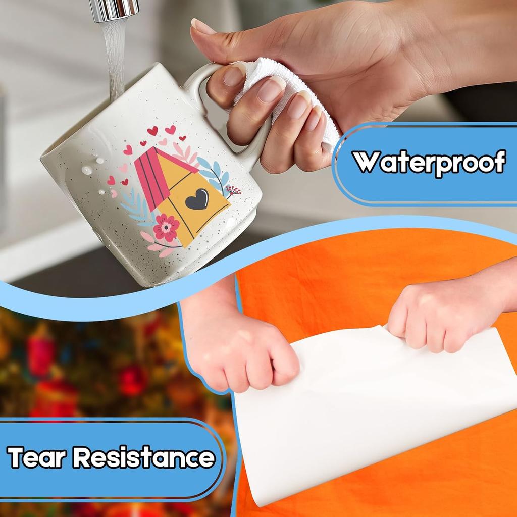 Premium Printable Clear Vinyl Sticker Paper for Inkjet Printers,30 Sheets Transparent Paper of A4 Size(297 X 210mm) DIY Personalized Self-Adhesive