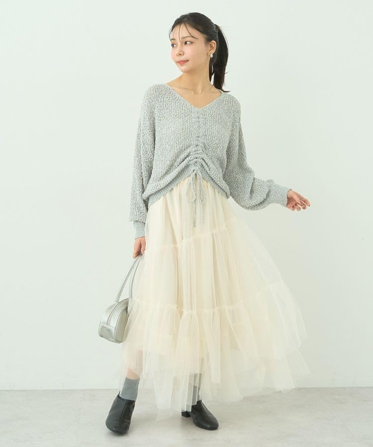 Music Drawstring Knit Pullover Heather Gray [Earth & Ecology] Women's Sweater,