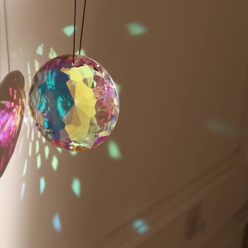Rainbow Crystal Wind Chime Window Hanging Bell Glass Pendant Sun Catcher Christmas Decoration Home Decoration Garden Decoration