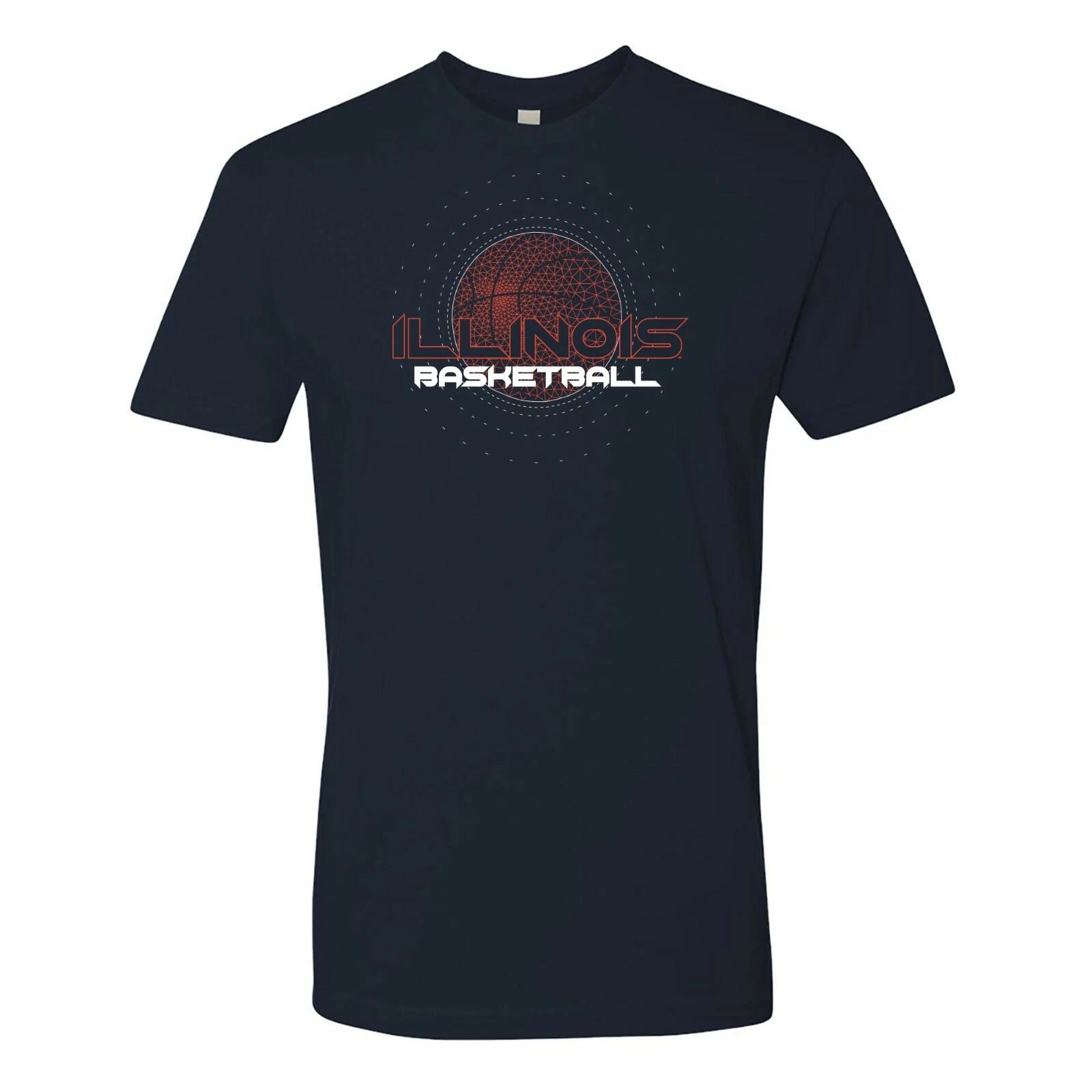 Illinois Fighting Illini Basketball Rezzed Short Sleeve Premium T-Shirt - Navy XL