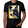 Painting Splash Art Synesthetic Collie Border TShirt Soft Cotton Print TShirt