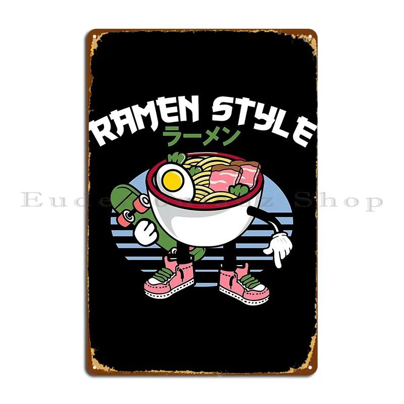 Japanese Noodle Lover Gift Product Skater Style Ramen Tee Lisbob Metal Sign Wall Mural Wall Decor Customized Tin Sign Poster