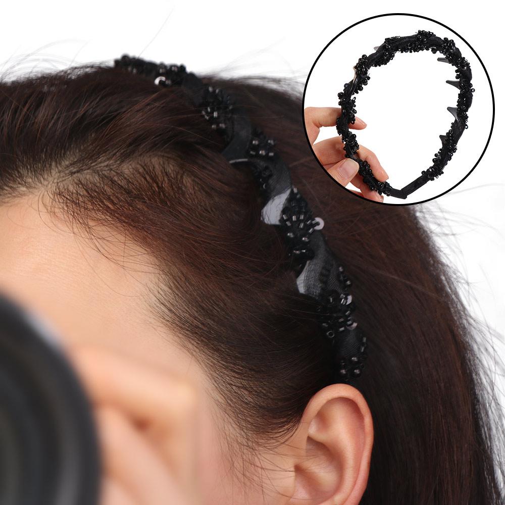 Zahnförmiges High Cranial Top Stirnband Koreanischer Stil Rutschfester Haarreif Wellen-Haarband mit Zähnen Make-up