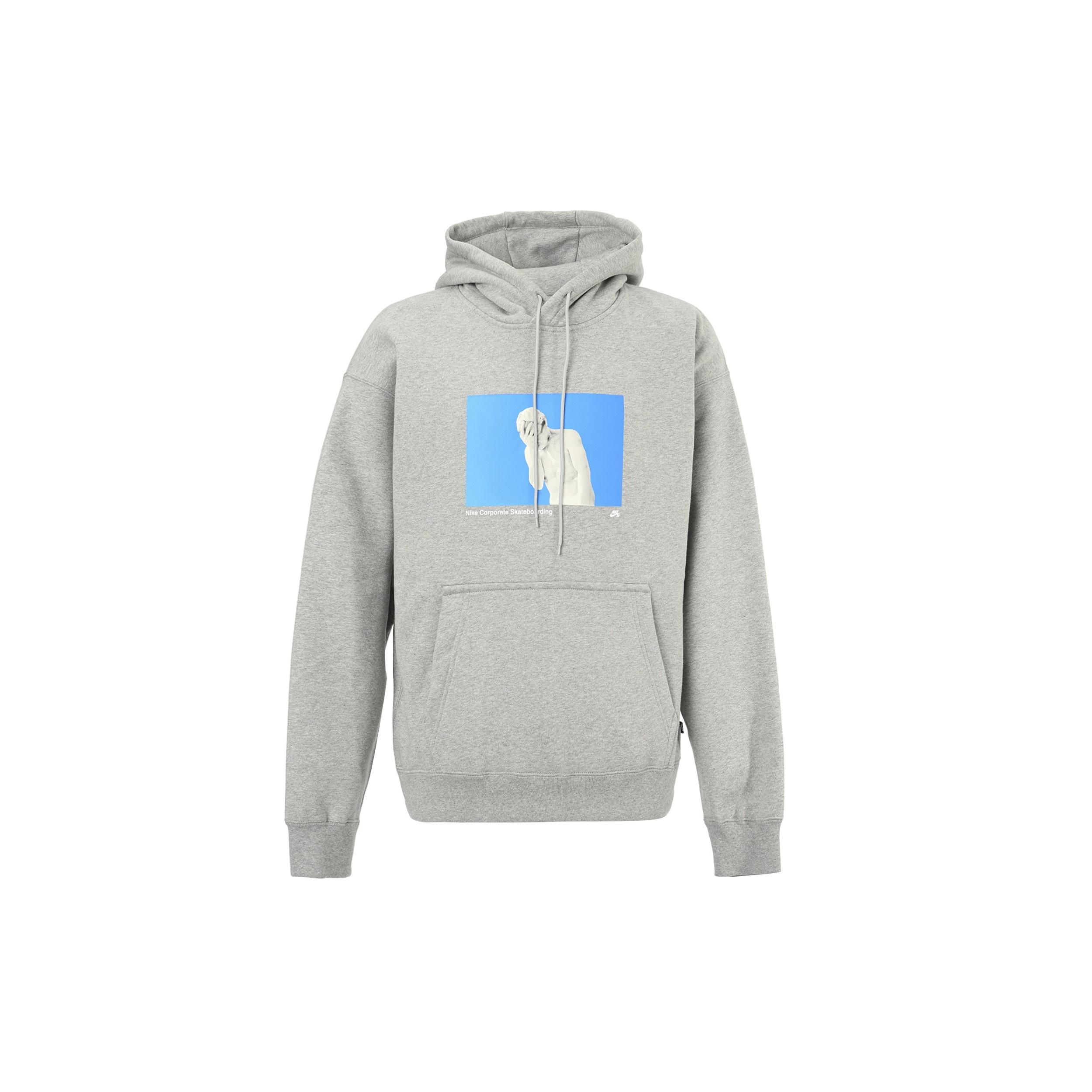 Nike SB Graphic Fleece Hoodie Asia Sizing  Dark Grey Heather  Men s FN2557-063 XL