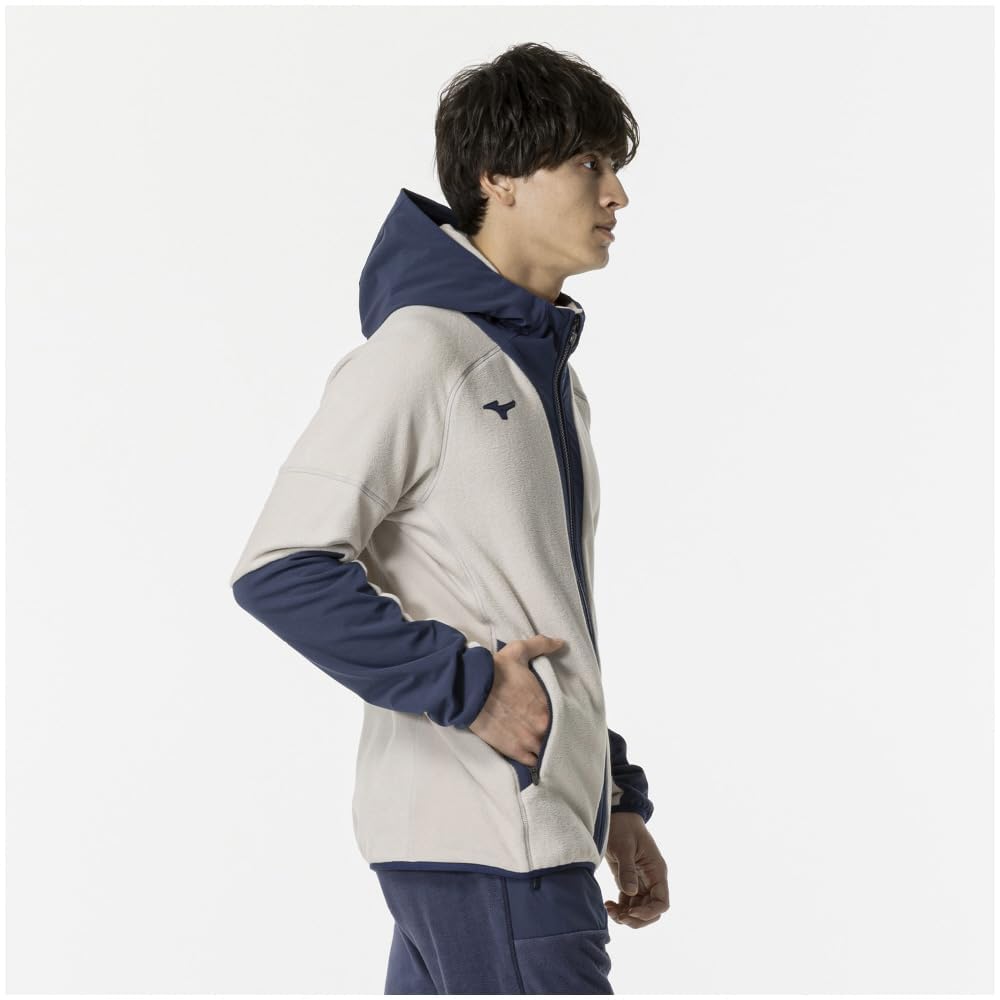 Training Wear Proof Fleece Hoodie Parka Water Repellent Thermal 32MCB558 Cloud Beige [Mizuno] Men's