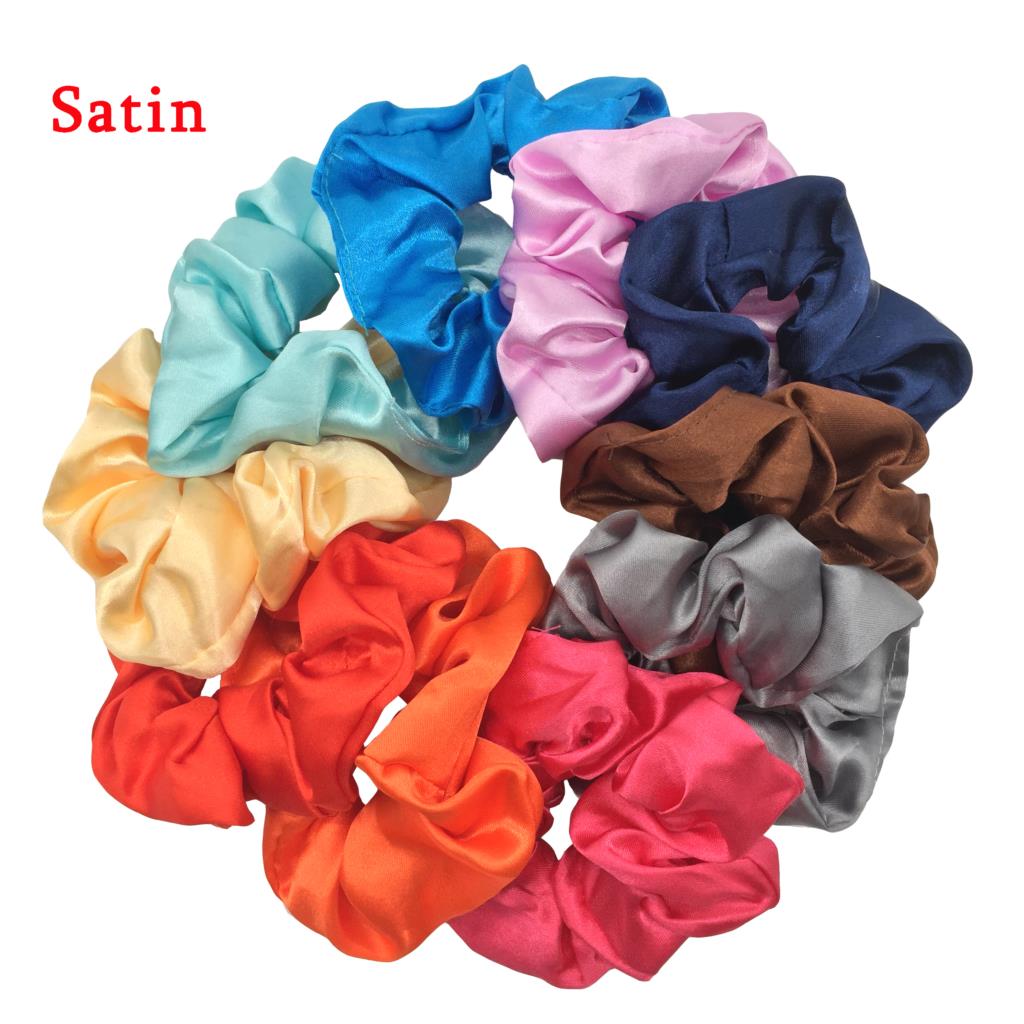 25/10//6 Stück Satin Scrunchies Mädchen Elastisches Haarband Pferdeschwanzhalter Haargummis Mode Damen Accessoires Uni Scrunchy