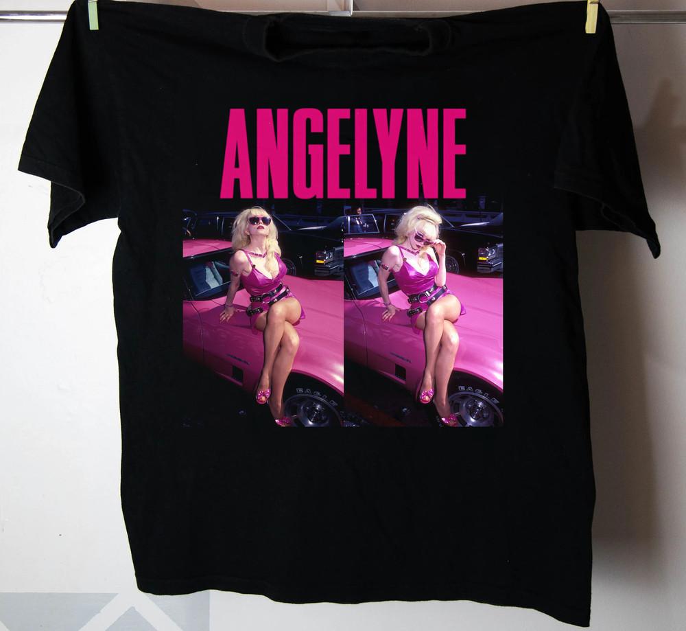 Angelyne with Her Car New Pink Style Shirt Unisex Black S-5XL 1H0600 Unisex T-Shirt XXXXL