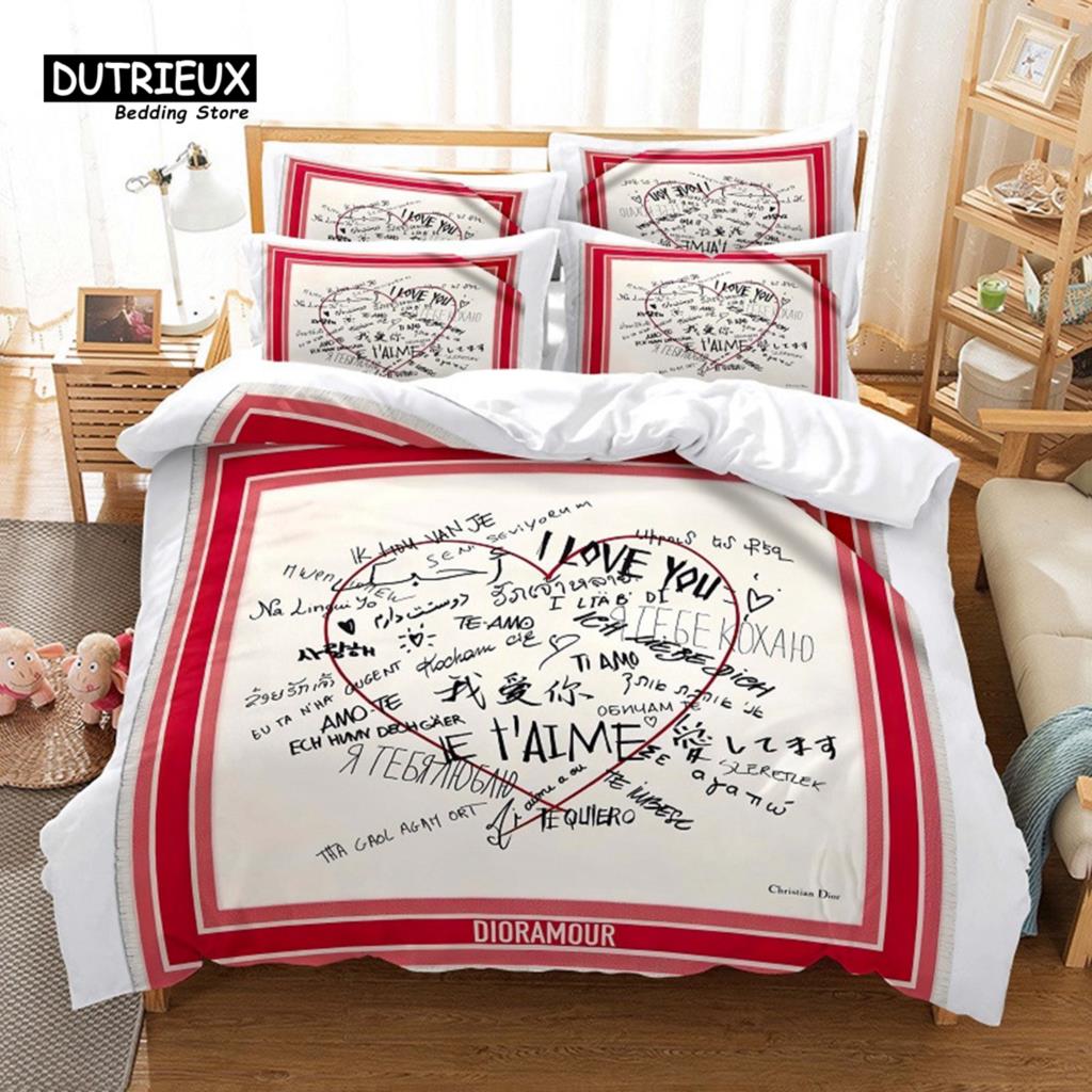 Flamingo Bedding Set, 3Pcs Duvet Cover Set, Soft Comfortable Breathable Duvet Cover, For Bedroom Guest Room Decor