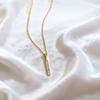 Elegant Gold Stick for Women Pendant Necklace Drop Earring Geometry Wedding Jewelry Sets