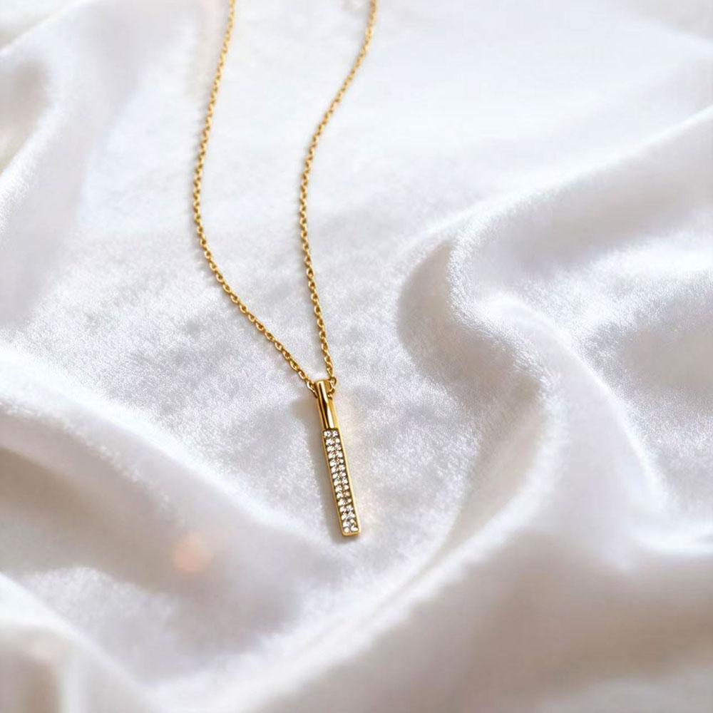 Elegant Gold Stick for Women Pendant Necklace Drop Earring Geometry Wedding Jewelry Sets