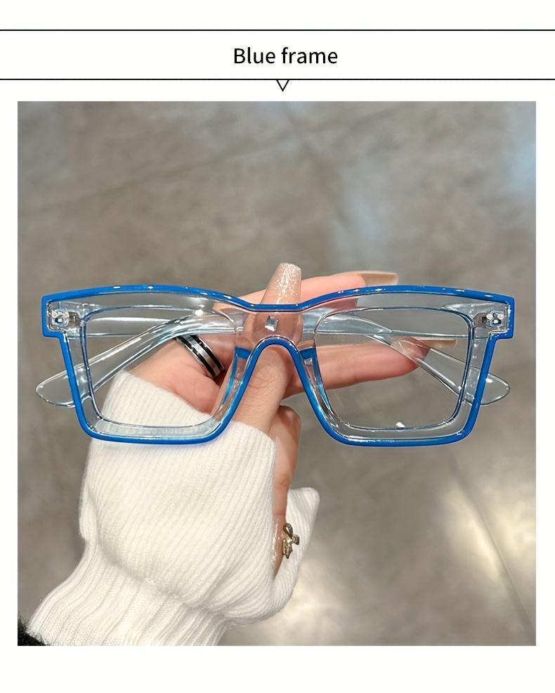 

New style Anime Square Clear Lens Glasses Candy Color Cosplay Costume Decorative Glasses Computer Spectacles For Women Men синий