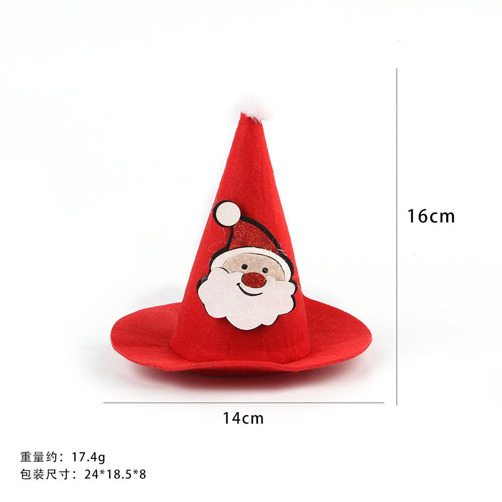 Pet Christmas Hat Three-dimensional Pointed Hat Decorative Hat Plush Cartoon Doll Christmas Pointed Hat Cat Headdress