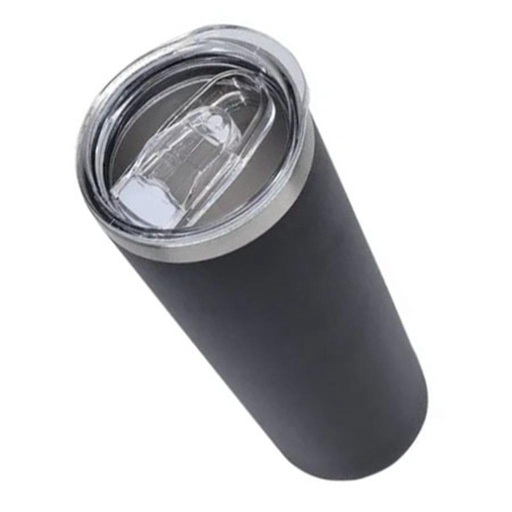 Kubki podróżne 20oz z pokrywkami, dwuścienne, ze stali nierdzewnej, z izolacją próżniową, przenośne, izolowane kubki na kawę i lód, czarne