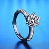 Imitation Moissanite Ring Women's One-carat Classic Light Luxury Niche Six-claw Wedding Ring