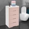 5-Tier Tall Plastic Storage Cabinet with Drawers, Multi-Purpose Organizer for Bedroom Closet Office, Pink Modular Drawer Unit