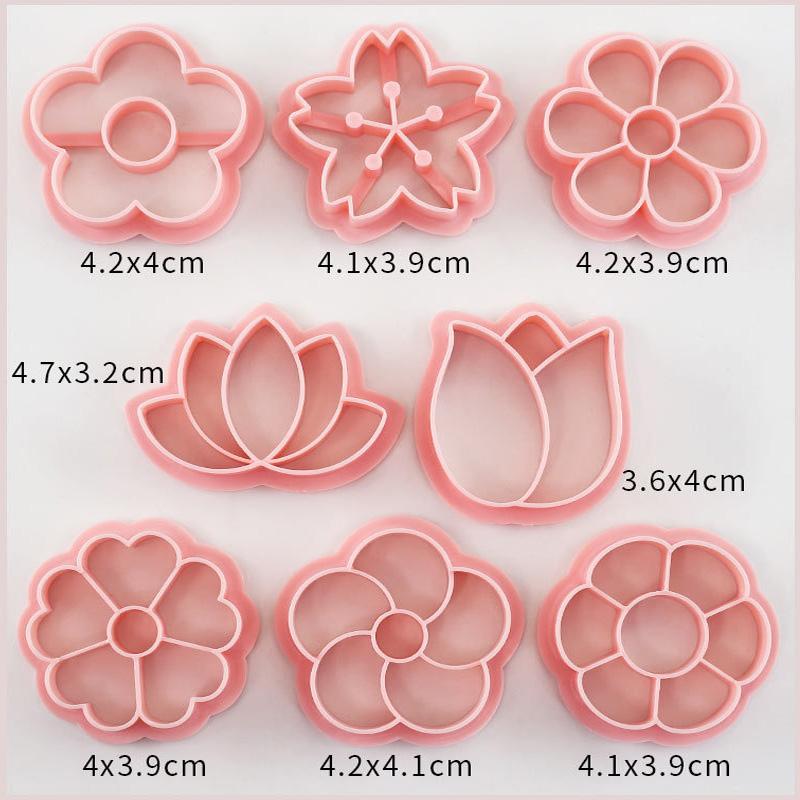8 buc. Formă de flori pentru biscuiți forme de prăjitură pentru patiserie | biscuiți pentru petrecere în grădină