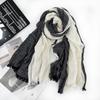 Autumn Winter Men's Scarf Cotton Linen Striped Scarves Long Soft Pashmina Wrap Male Accessories Short Tassel Bufanda