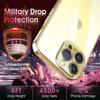 Case for iPhone 15 Pro Max, Transparent Silicone with Gold Edge Shockproof