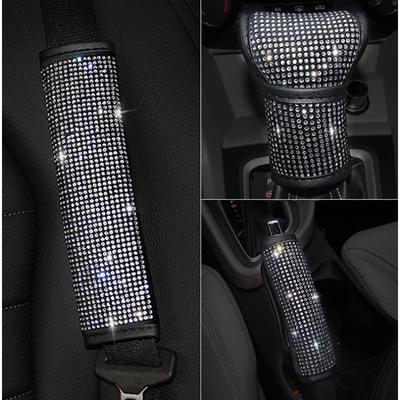 Housse de frein à main de voiture en cristal strass Bling Bling, colliers de levier de vitesse, housse de ceinture de sécurité, accessoires de voiture, intérieur femme